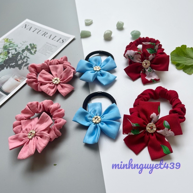 Cột tóc Moonhome nơ hoa xinh xắn (Cột tóc handmade)