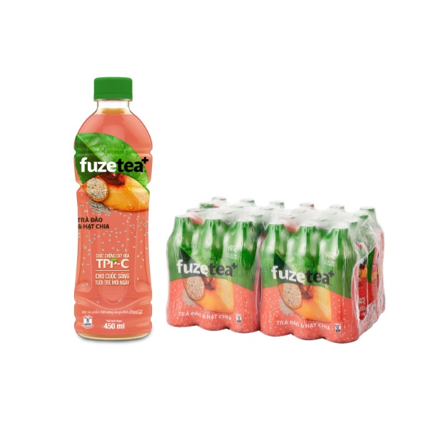 Lốc 24 chai trà đào và hạt chia fuzetea+ 450ml chai - ảnh sản phẩm 6