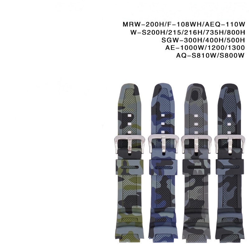 Dây Đeo Họa Tiết Rằn Ri Cho Đồng Hồ Casio AE-1000W AQ-S810W SGW-500H AE-1300 F-108WH W-215 W-735H