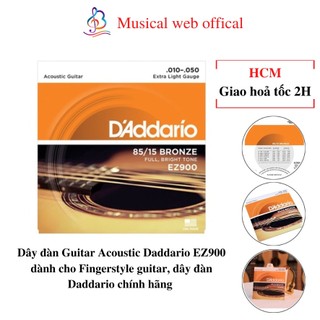 Dây đàn Guitar Acoustic Daddario EZ900 dành cho Fingerstyle guitar, dây đàn Daddario chất lượng Tặng 1 Pick Musical Web