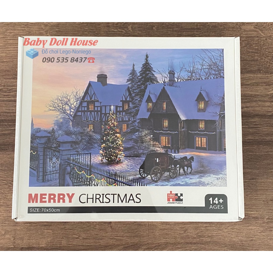 Bộ Tranh Ghép Hình 1000 Mảnh Merry Chrismas Jigsaw Puzzle Đêm Giáng Sinh