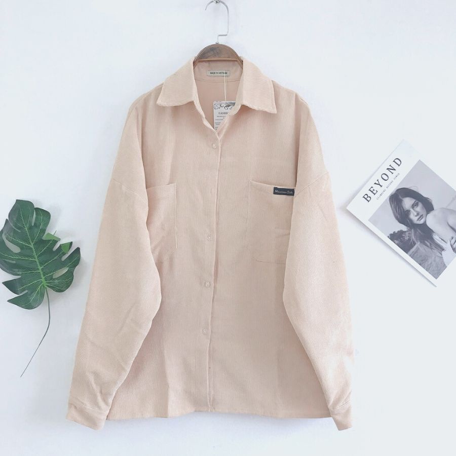 Áo Sơ Mi Nhung Tăm Form Rộng Unisex Freesize Zinti Shop SM01