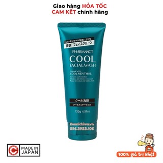 Sữa rửa mặt Nhật Bản PHARMAACT COOL bạc hà mát lạnh làm sạch da, ngừa mụn 130g - 4513574037625