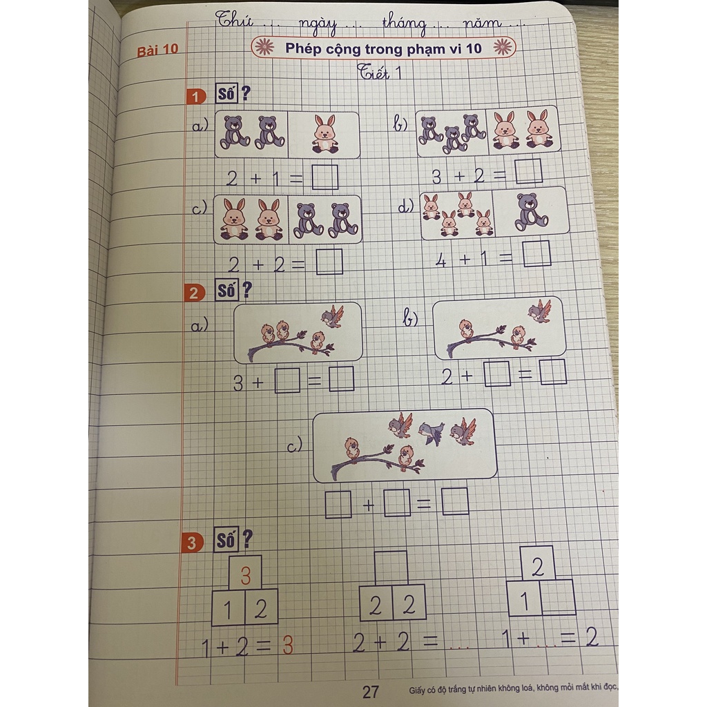 Sách bộ vở ô li bài tập toán lớp 1