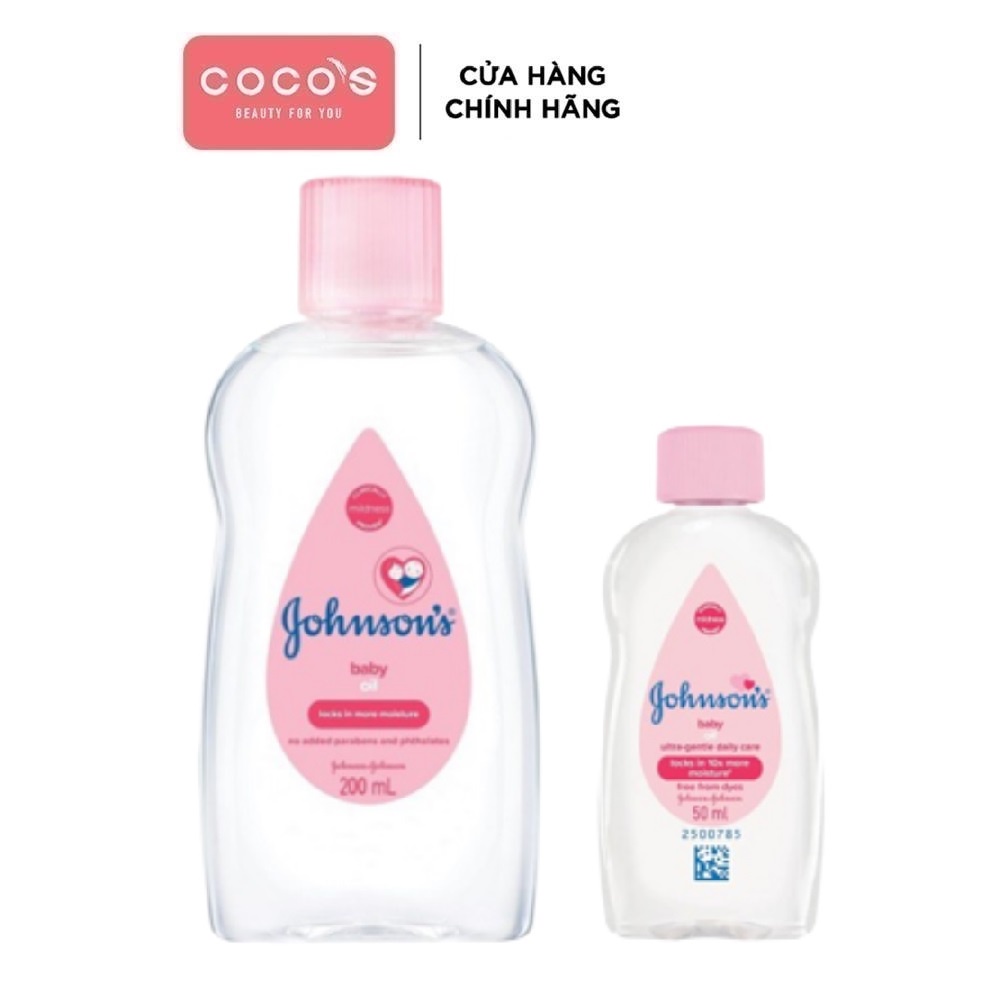 Dầu mát xa dưỡng ẩm Johnson's baby oil pink 200ml / 50ml