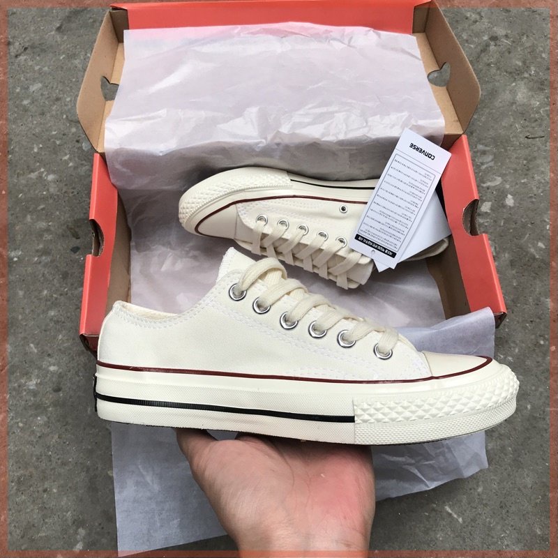 Giày thể thao Cv trắng thấp nam nữ cao cấp full box