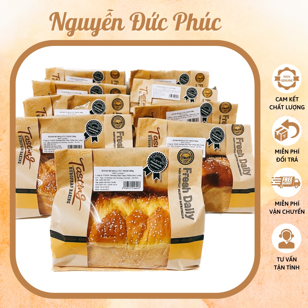 Bánh Mì Hoa Cúc Pháp 300gram Đức Long Mùi Thơm Lừng Hương Hoa Cúc Và Vị