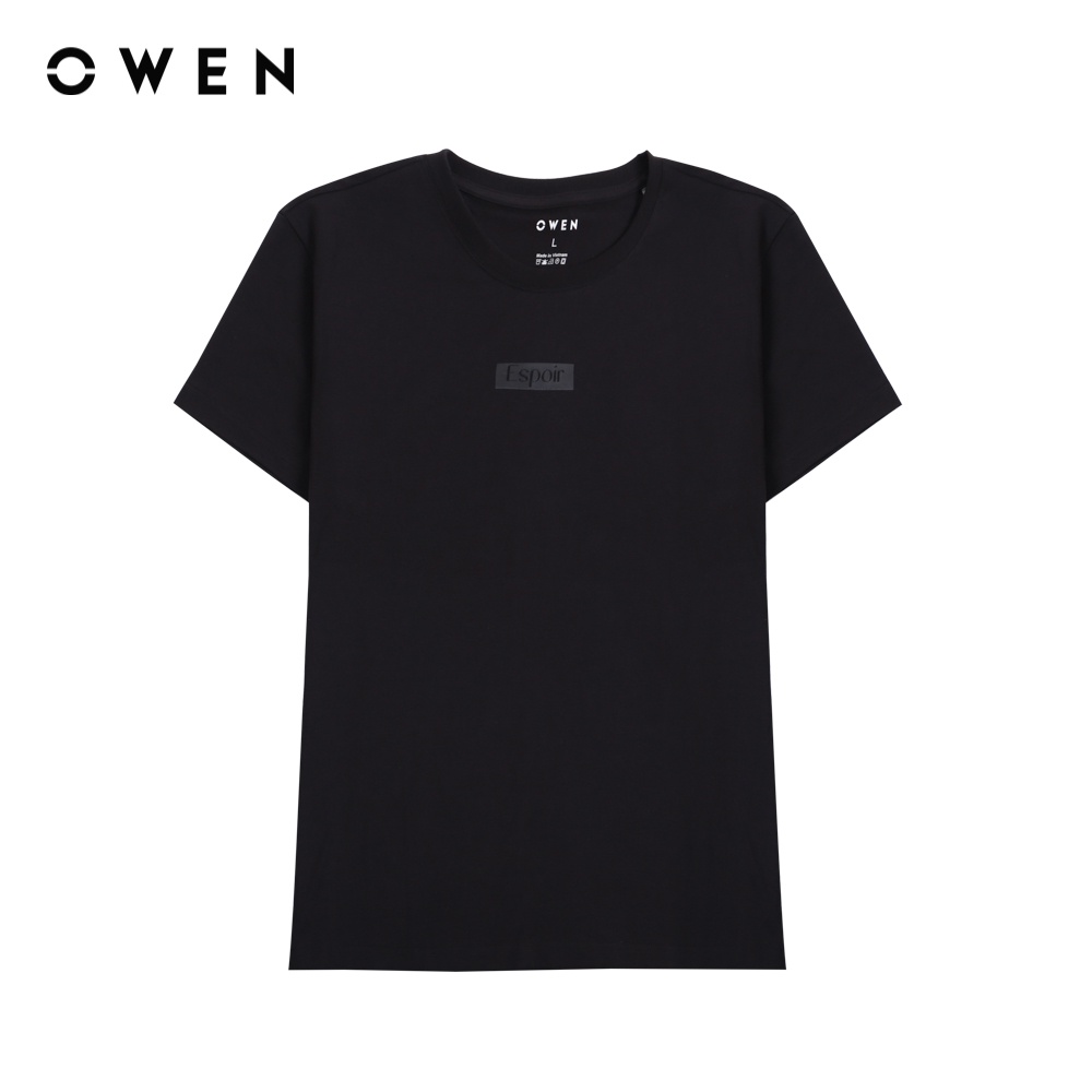 [Mã FATREND2810 giảm đến 30k tối đa 99k] OWEN - Áo thun T-Shirt Body Fit màu đen - TSN221169