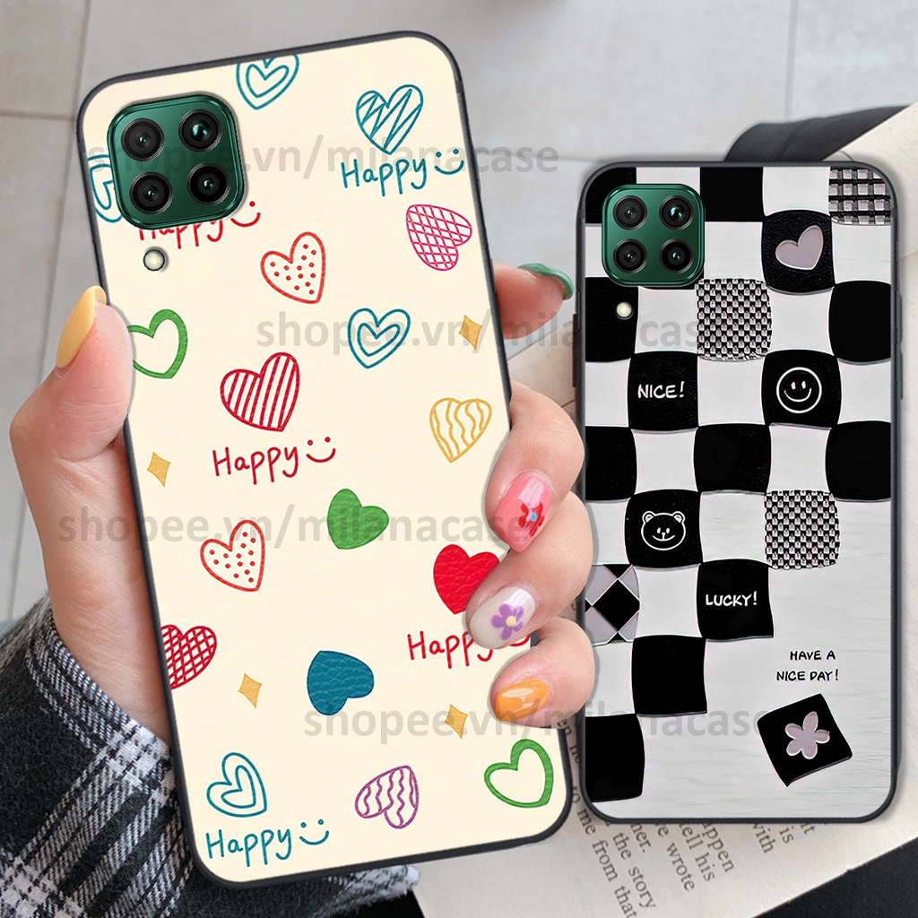 Ốp Huawei Nova 7i in hình caro trái tim siêu đẹp, siêu nét đầy phong cách cá tính