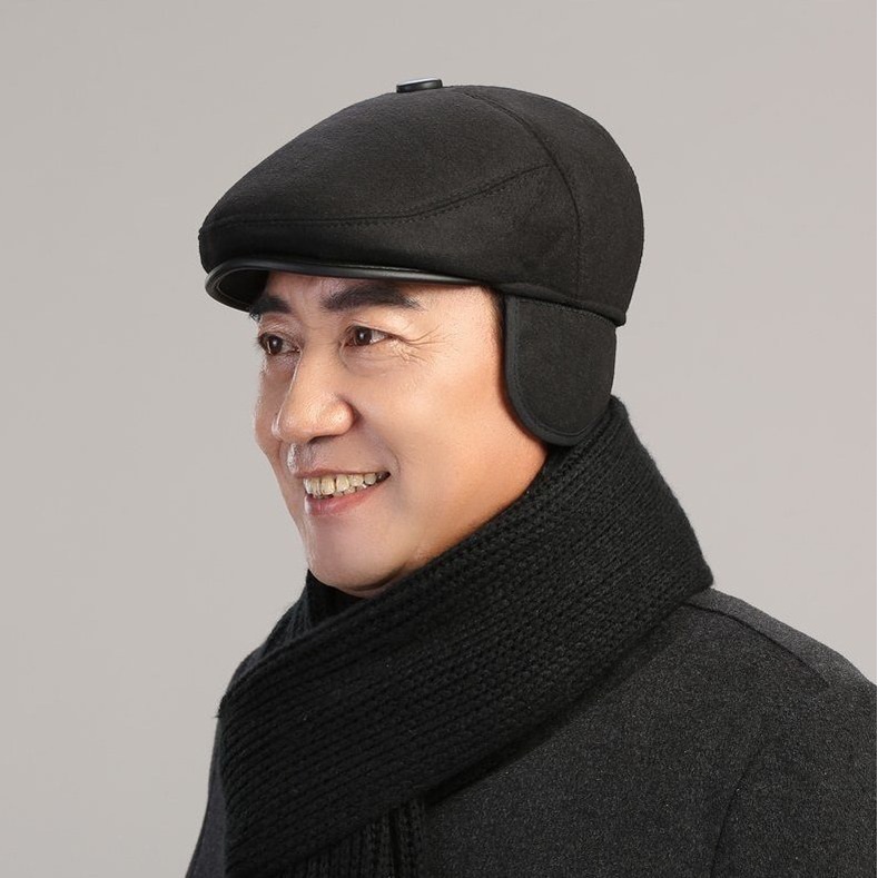 Mũ Nồi Thời Trang Nam Trung Niên - Mũ Beret Chất Liệu Vải Nỉ Ấm Áp