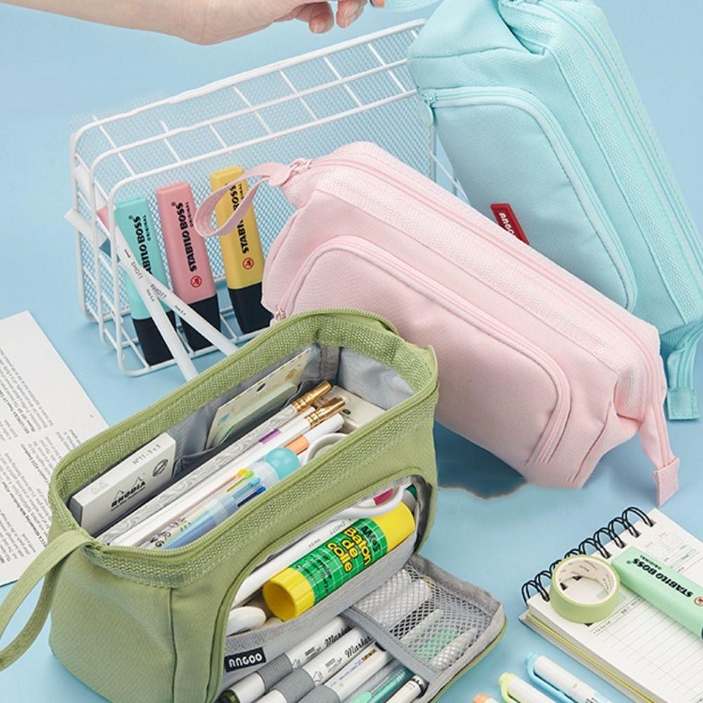 Aaron1 Túi Đựng Bút Vải Canvas Hai Lớp Đa Năng Hình Thuyền Dễ Thương Cho Nữ 1 Tuổi