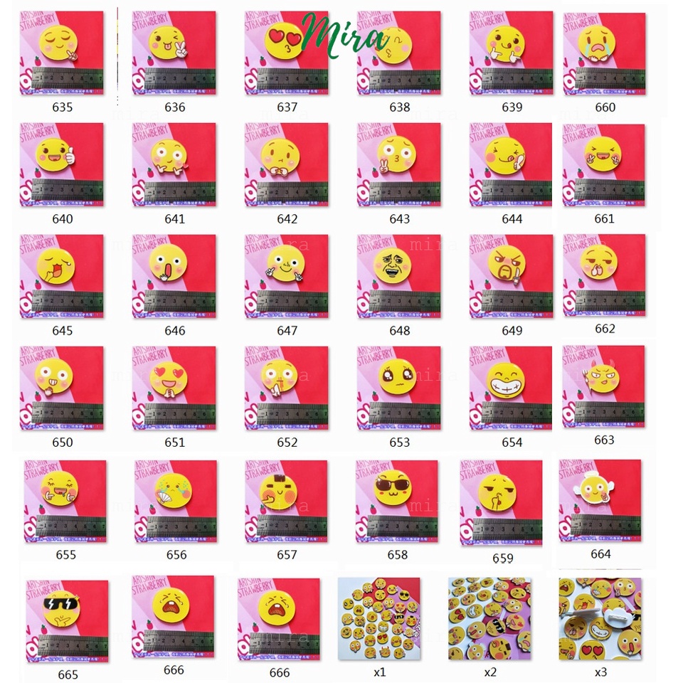 Ghim Cài Icon Mặt Cười, Huy Hiệu Acrylic, Pin Cài Áo, Trâm Balo Đi Học Cực Cute MIRA-GC00807