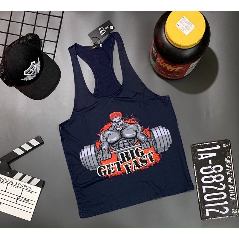 Áo Ba Lỗ Thể Thao Tập Gym Hình 3D Quả Tạ Thun Thể Thao