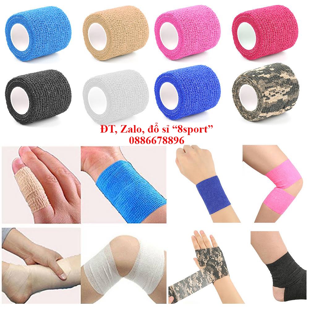 Băng keo thể thao, dán cơ cố định khớp và dây chằng loại 2,5cm màu NÂU NHẠT