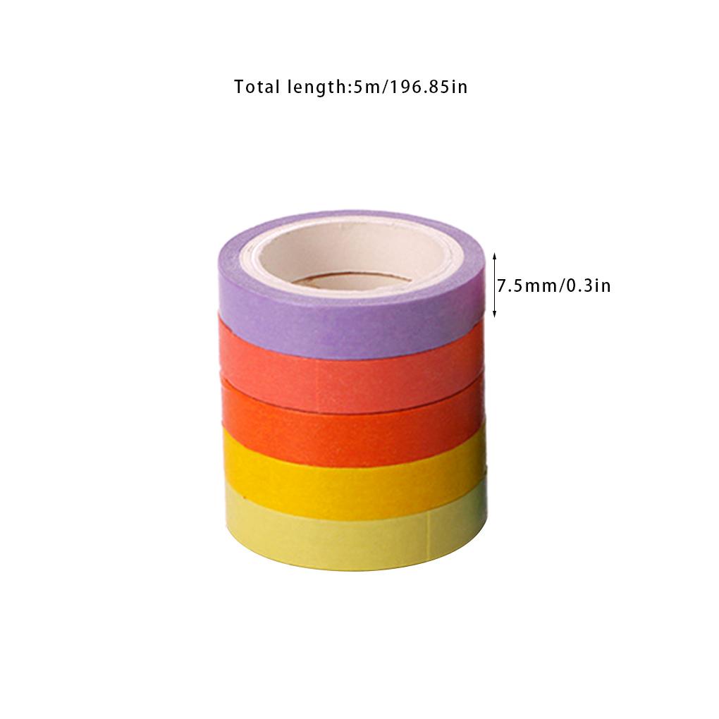 Set 10 Cuộn Băng Dính Washi Nhật Bản Màu Sắc Trơn Dùng Để Trang Trí Sổ Lưu Niệm DIY