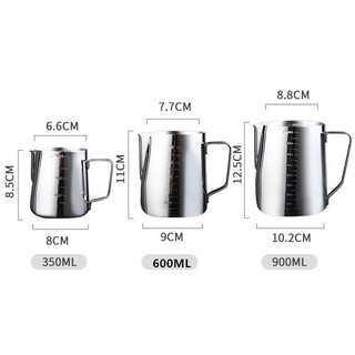 [GIÁ SỈ] Ca đánh sữa inox (có vạch chia) 900ml (100% inox 304)