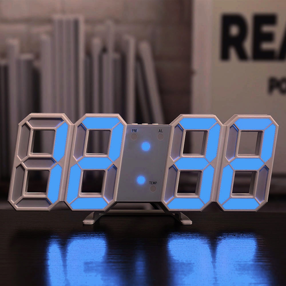 Đồng hồ LED 3D thông minh dùng để trang trí treo tường để bàn hàng chính hãng TN828 Smart Clock