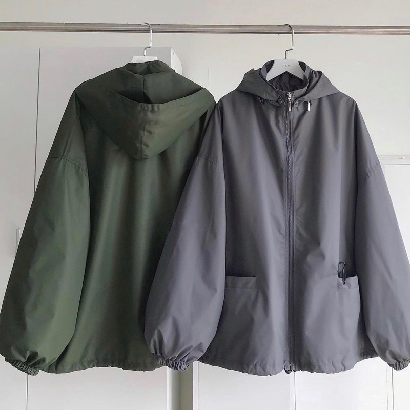 Áo khoác Dù form rộng unisex TAG LOGO  màu XANH/RÊU/XÁM ❤️ Nam nữ unisex ❤️