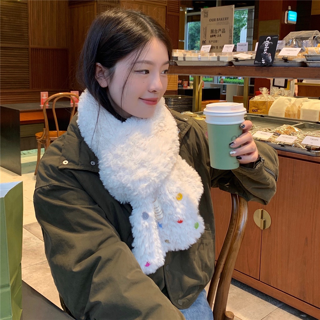 Khăn choàng MG STUDIO thiết kế nút màu ấm áp thời trang