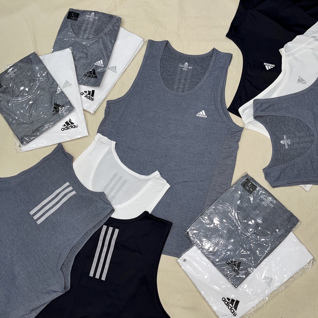 Áo thun tanktop 3 lỗ nam thể thao vải poly tạo sự đàn hồi cao thoáng khi "ADIDAS" Hàng chính hãng/Oshop