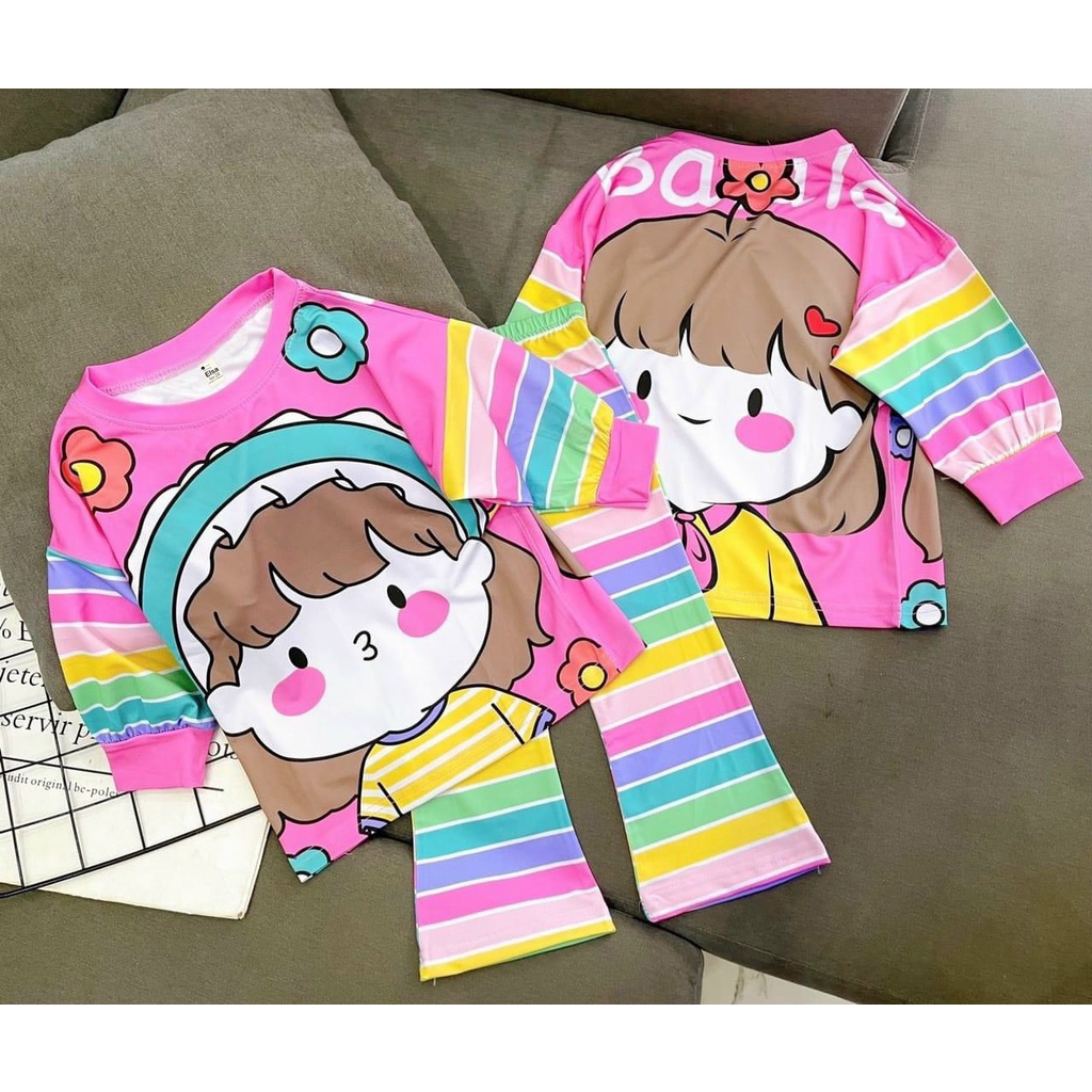 [8-40Kg] Bộ đồ bé gái thu đông in hình 3D HOT TREND chất vải mềm mịn thoáng mát được các bé yêu thích BGD14