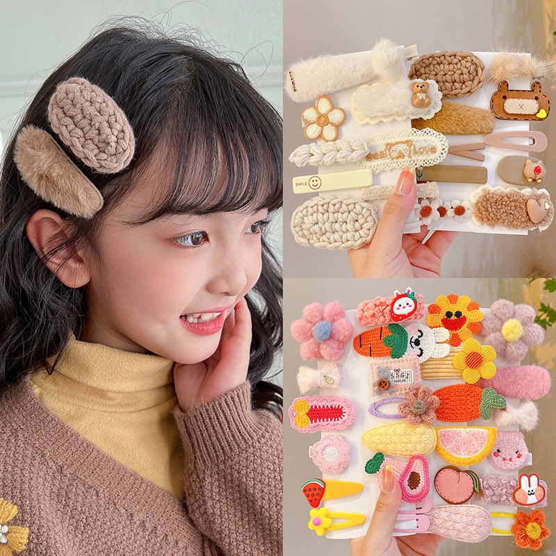 Kẹp Tóc Lông Nhung Dễ Thương Xinh Xắn Thời Trang Dành Cho Bé Gái