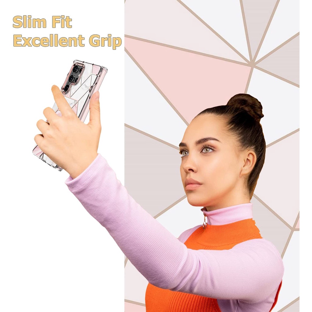 Được thiết kế cho Samsung Galaxy S24 Ultra S23 Ultra S22 Ultra Vỏ chắc chắn cấp quân sự với kết cấu đá cẩm thạch