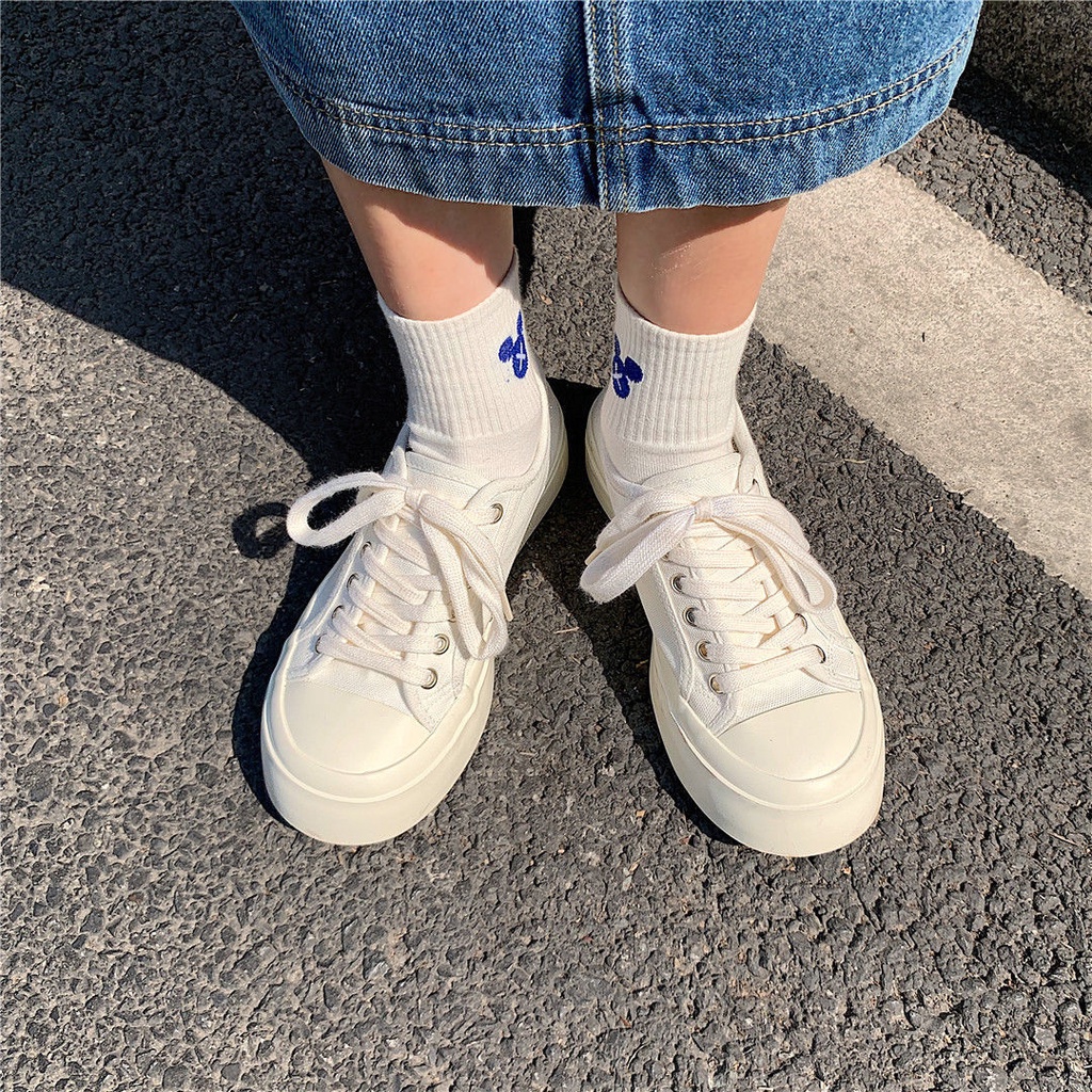 Giày Thể Thao Nam Nữ Basic Đen Trắng Đế Bánh Mì Giày Thể Thao Nữ Ulzzang  BM10 -Molita