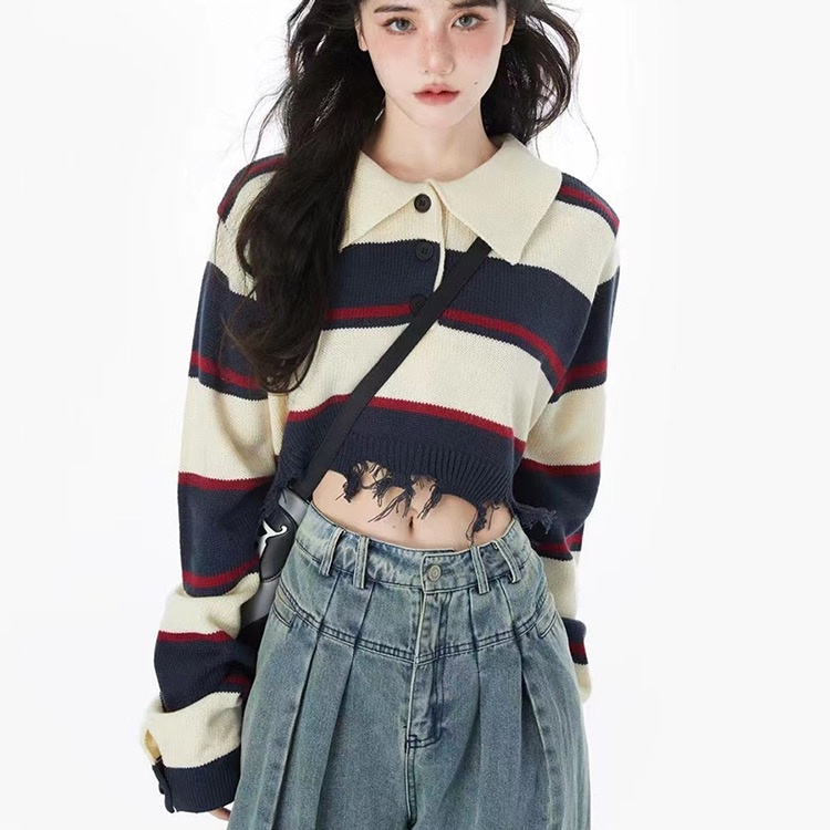 Áo lửng SUXI dài tay cổ bẻ dáng rộng thời trang Hàn Quốc dành cho nữ