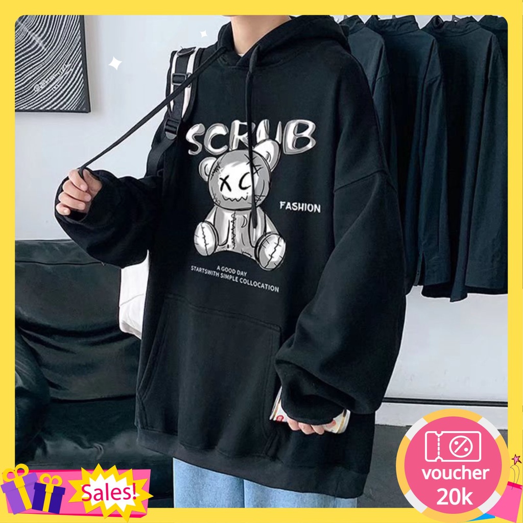 Áo hoodie nam nữ form rộng, Áo hoodie nam nữ form rộng nỉ dày