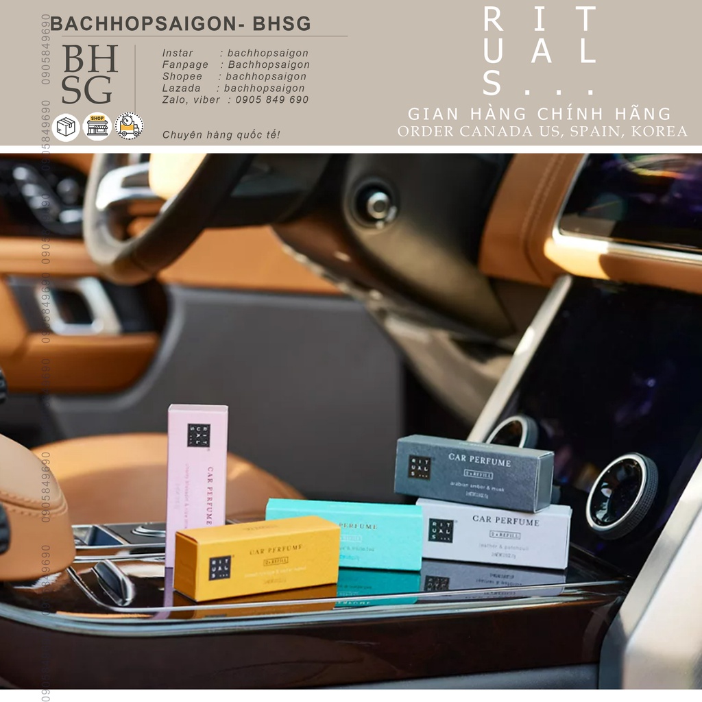 Refill Sáp thơm ô tô kẹp cửa gió rituals car perfumes - lõi nạp lại