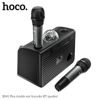 Loa bluetooth kèm 2 míc Karaoke có đèn Hoco BS41 Plus