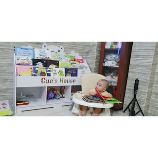 Kệ giá sách hình gấu 1 tầng ngăn đựng đồ tự tháo lắp đa năng