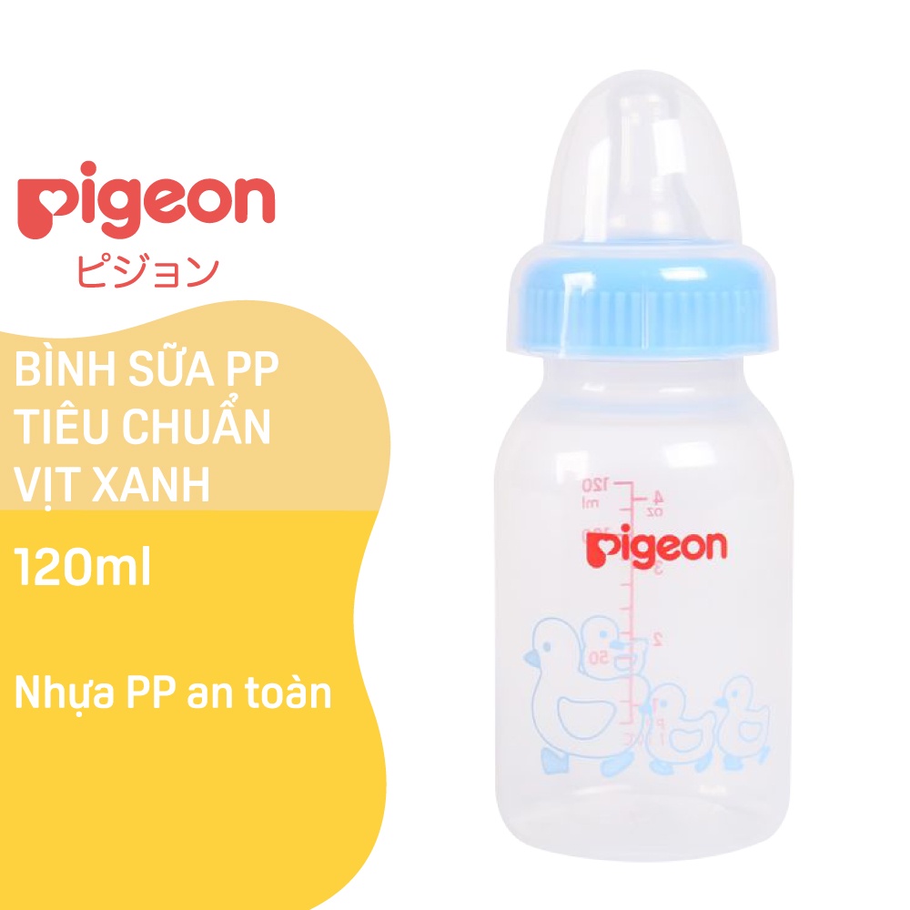 Bình Sữa PP Tiêu Chuẩn Hình Vịt Pigeon 120ml (2018)