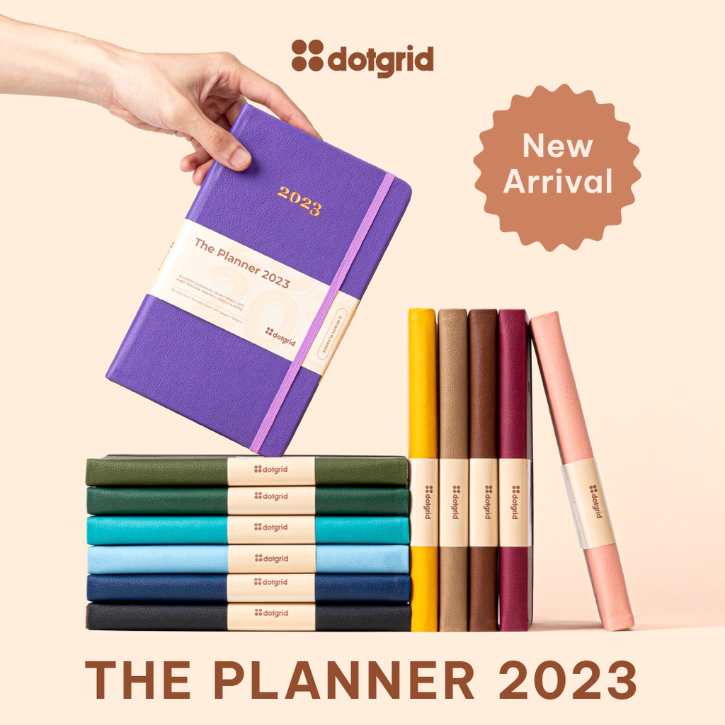 Sổ Planner 2023 - Bìa da năng động 12 màu lựa chọn