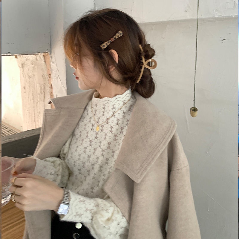 Áo Ren Cổ Cao Có Mút Đệm Ngực Thời Trang Hàn Quốc Dành Cho Nữ