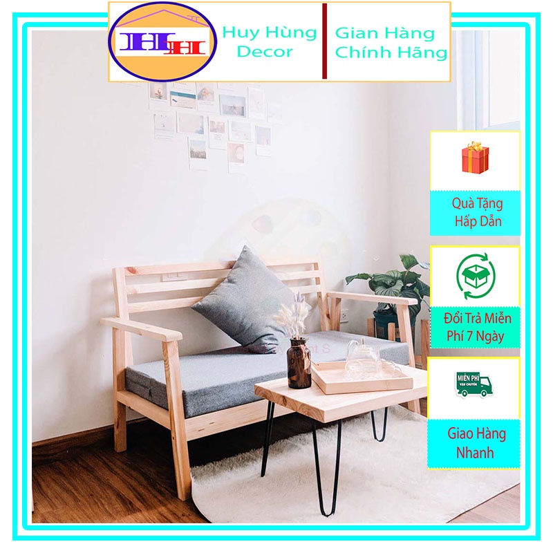 (FREESHIP HN) Bộ bàn ghế sofa phòng khách bằng gỗ tự nhiên