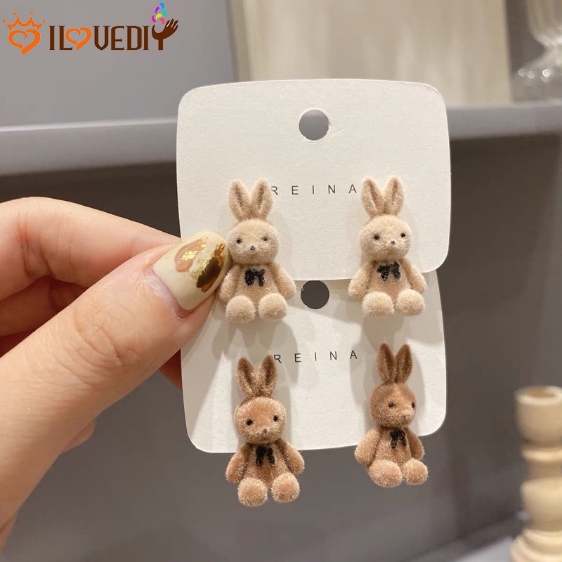 [Hot] [Bông Tai Đinh Tán Hình Thỏ Dễ Thương Phong Cách Vintage Mùa Thu Đông] [Bông Tai Giọt Nước Mắt Cho Cô Dâu] [Bông