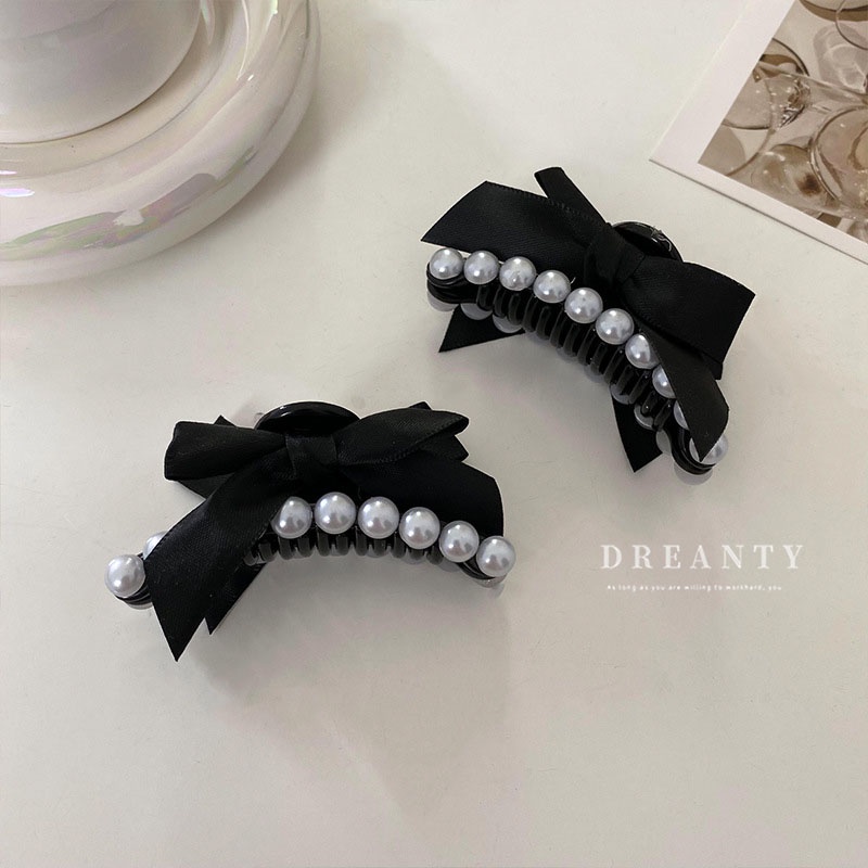 Kẹp Tóc Hình Nơ Đính Ngọc Trai Thời Trang Hàn Quốc