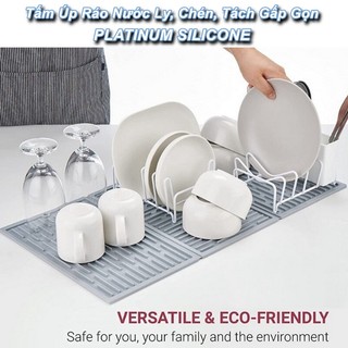 Tấm úp ráo nước ly, chén, tách gấp gọn platinum silicone - home and garden