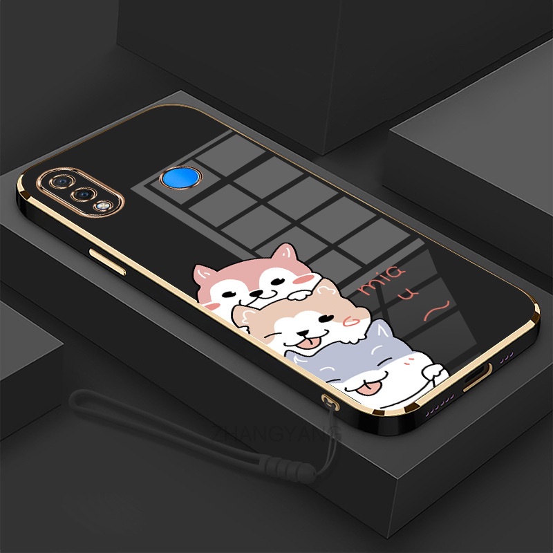 Ốp Điện Thoại Silicon Họa Tiết Hoạt Hình Chú Chó Dễ Thương Kèm Dây Đeo Cho Redmi note 7 Redmi 7