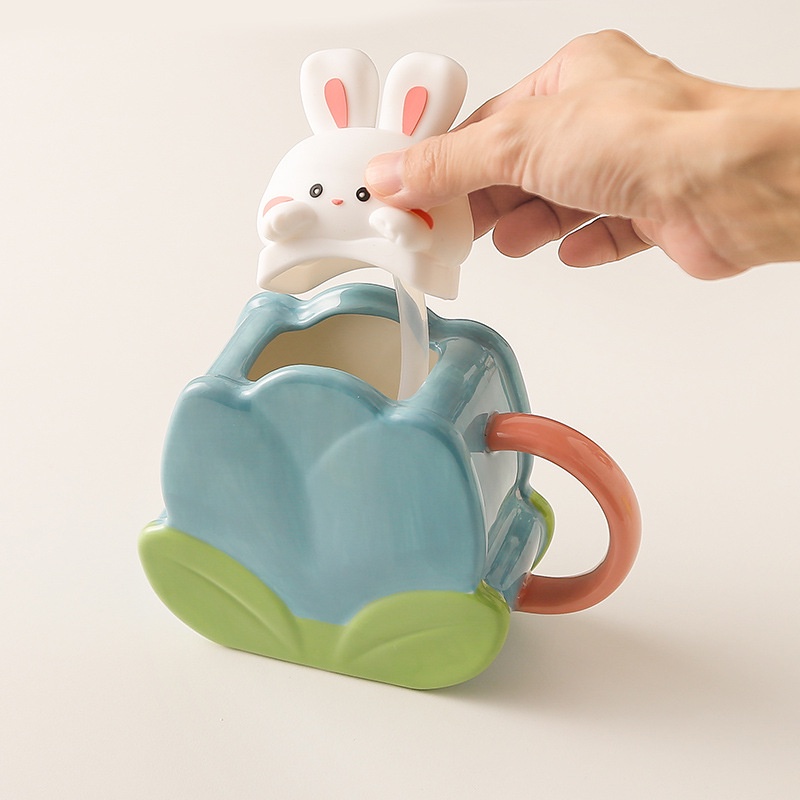 Cốc Uống Nước Bằng Gốm Sứ Cao Cấp Họa Tiết Hoạt Hình Dễ Thương