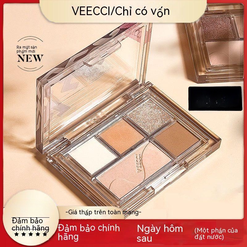 VEECCI Kỳ Mộng năm màu mắt đĩa mờ màu đất trang điểm ngọc trai bùng nổ sản phẩm chính hãng