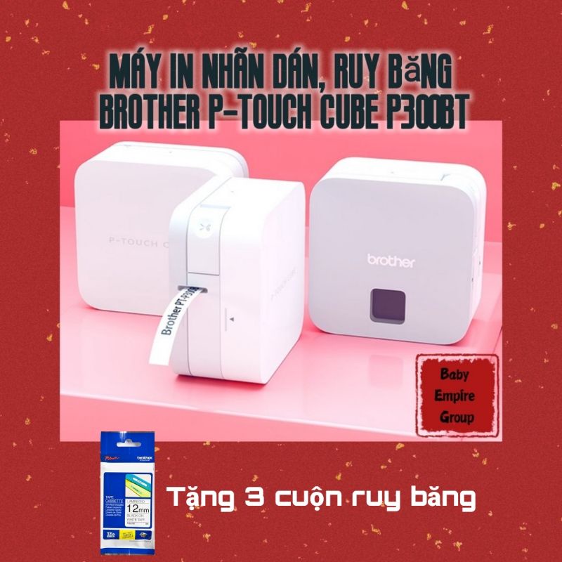 Máy In Nhãn, Tem Dán, Ruy Băng Brother PT-P300BT cầm tay Mini Đa Năng.