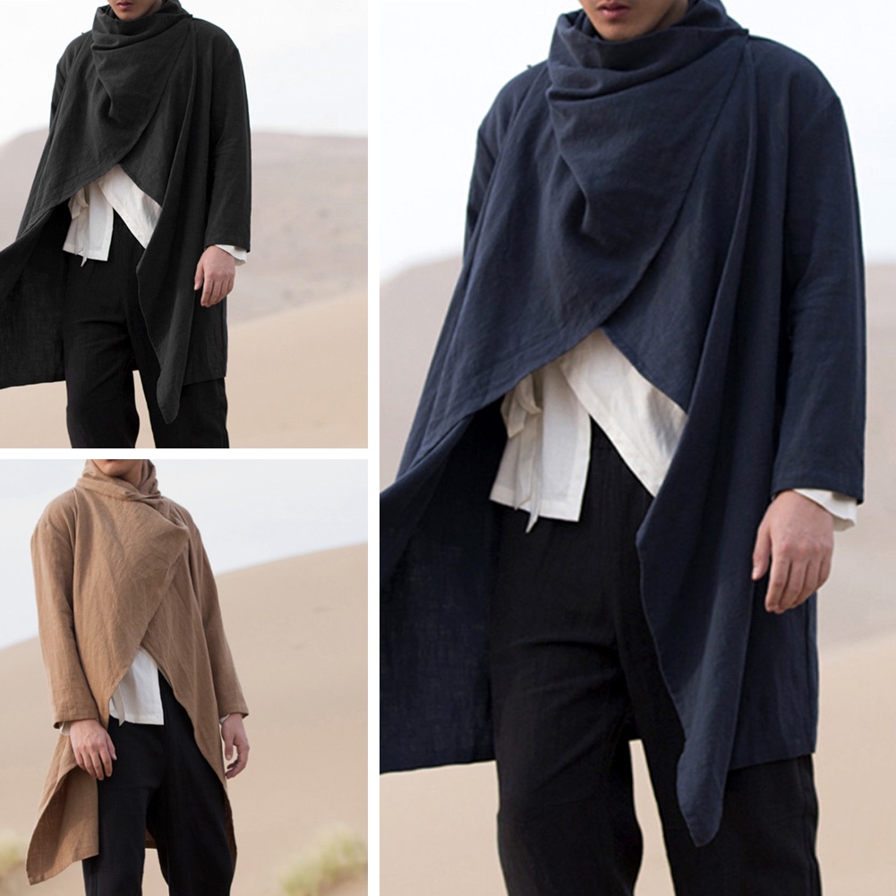 Áo Choàng Cardigan Dài Tay Phối Bèo Phong Cách Gothic Punk Thời Trang Xuân Hè Cho Nam