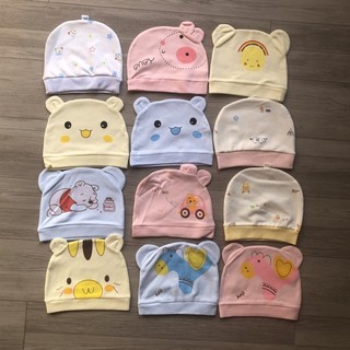 Mũ sơ sinh cotton mềm cho bé trai/ bé gái sơ sinh