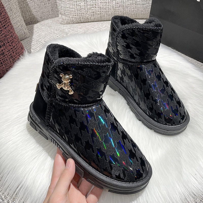 Giày Bốt Đi Tuyết Chống Trượt Chống Thấm Nước Giữ Ấm Cho Nữ