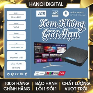 Android tv box vinabox a15 ram 2gb rom 16gb android tv 10.0 hàng chính hãng