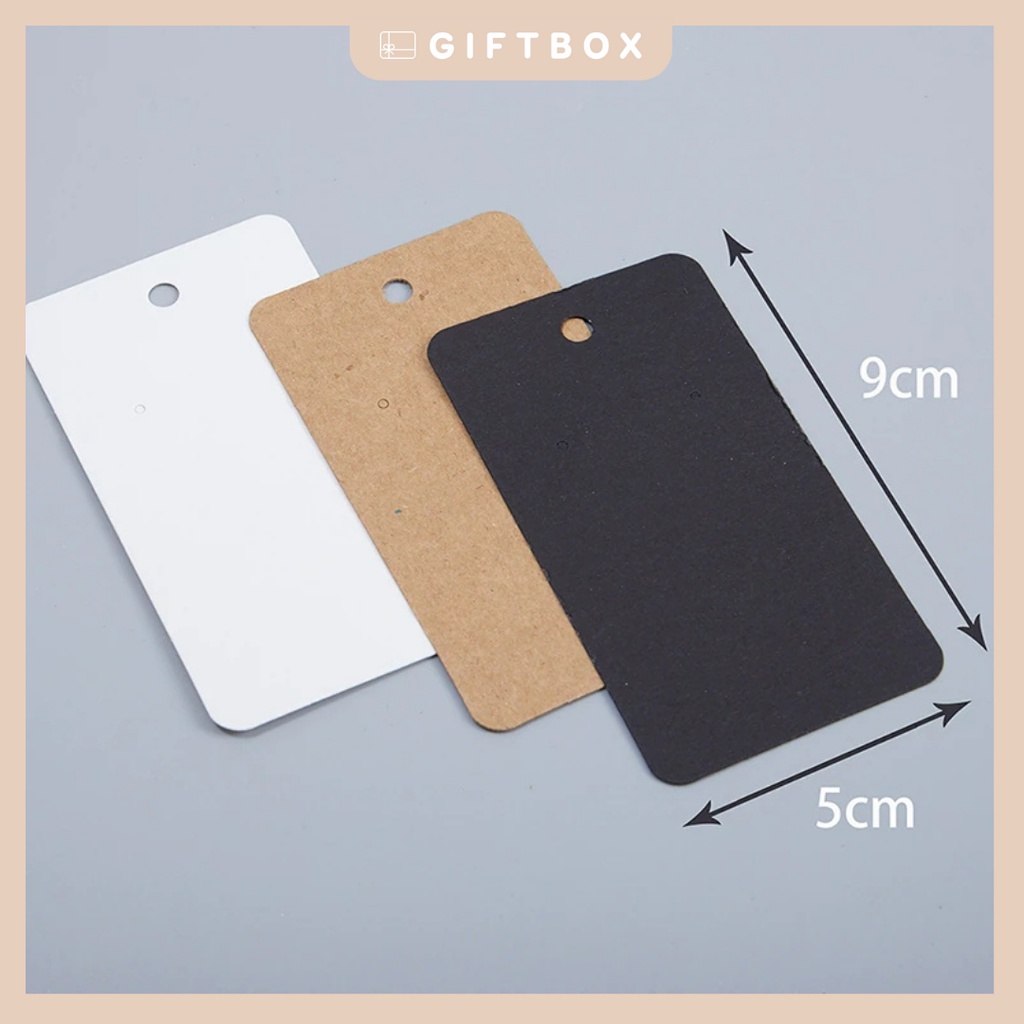 Tag giấy thẻ giấy vintage từ bìa kraft dày dặn có lỗ treo kèm dây gai trang trí quà tặng sinh nhật giáng sinh ngày lễ