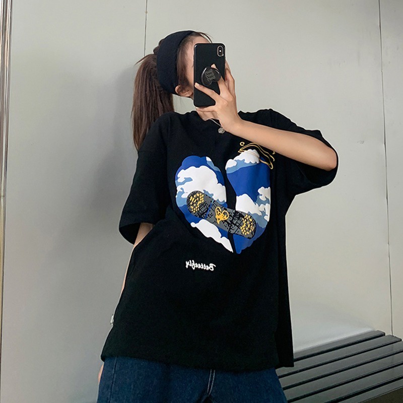 NRVP Áo Thun Unisex Mùa Hè Dáng Suông Tay Cộc Phong Cách Hàn Quốc Cho Nam Nữ